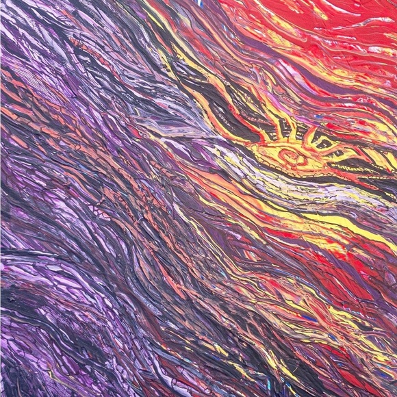 Eye of the storm, wavy and colorful, flowing eye, protection rippled painting - Picture 3 of 6